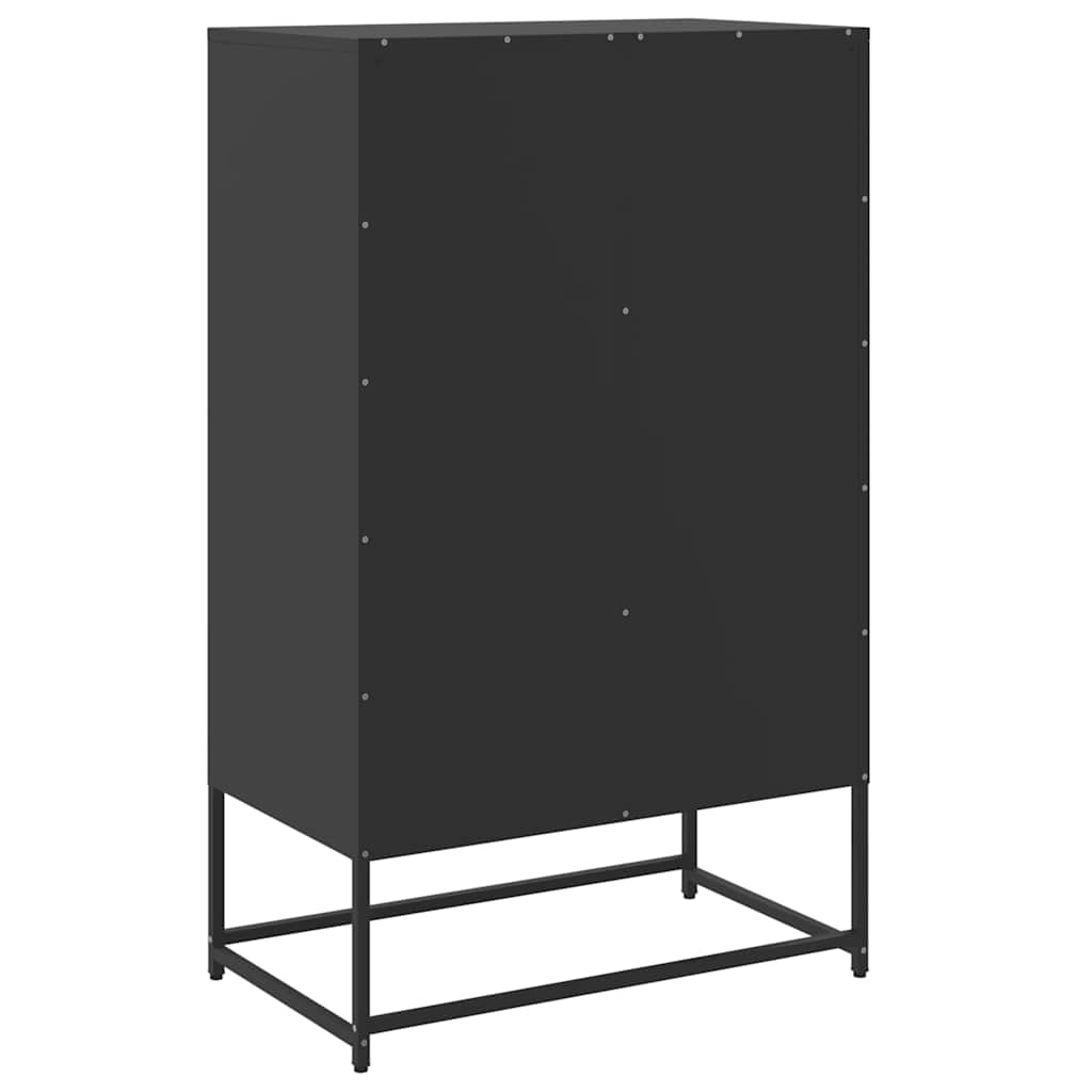 vidaXL Szafka, czarna, 68x39x111,5 cm, stal