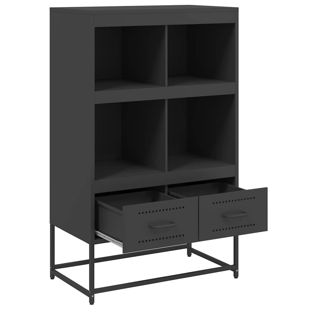 vidaXL Szafka, czarna, 68x39x111,5 cm, stal