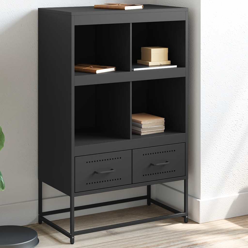 vidaXL Szafka, czarna, 68x39x111,5 cm, stal