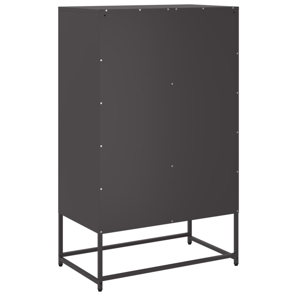 vidaXL Szafka, czarna, 68x39x111,5 cm, stal