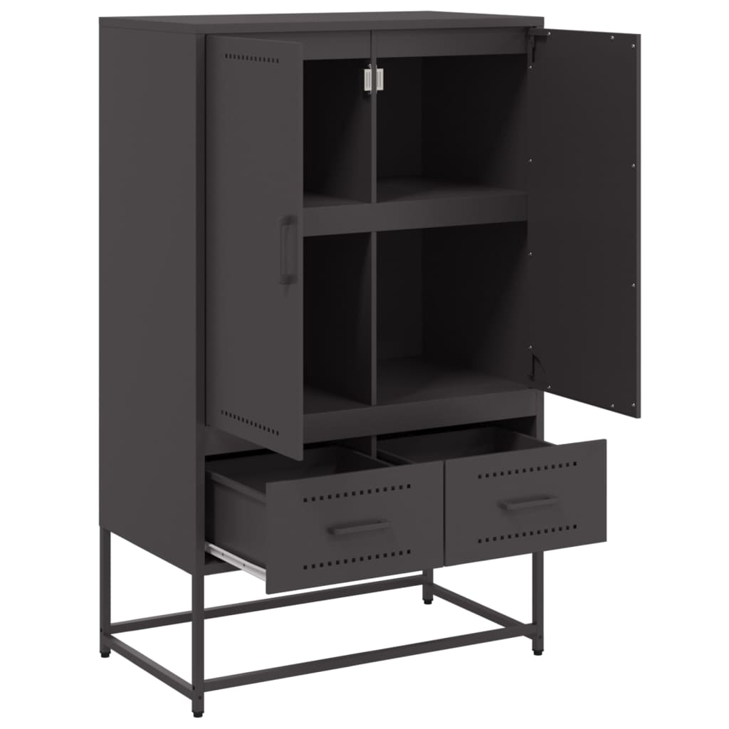vidaXL Szafka, czarna, 68x39x111,5 cm, stal