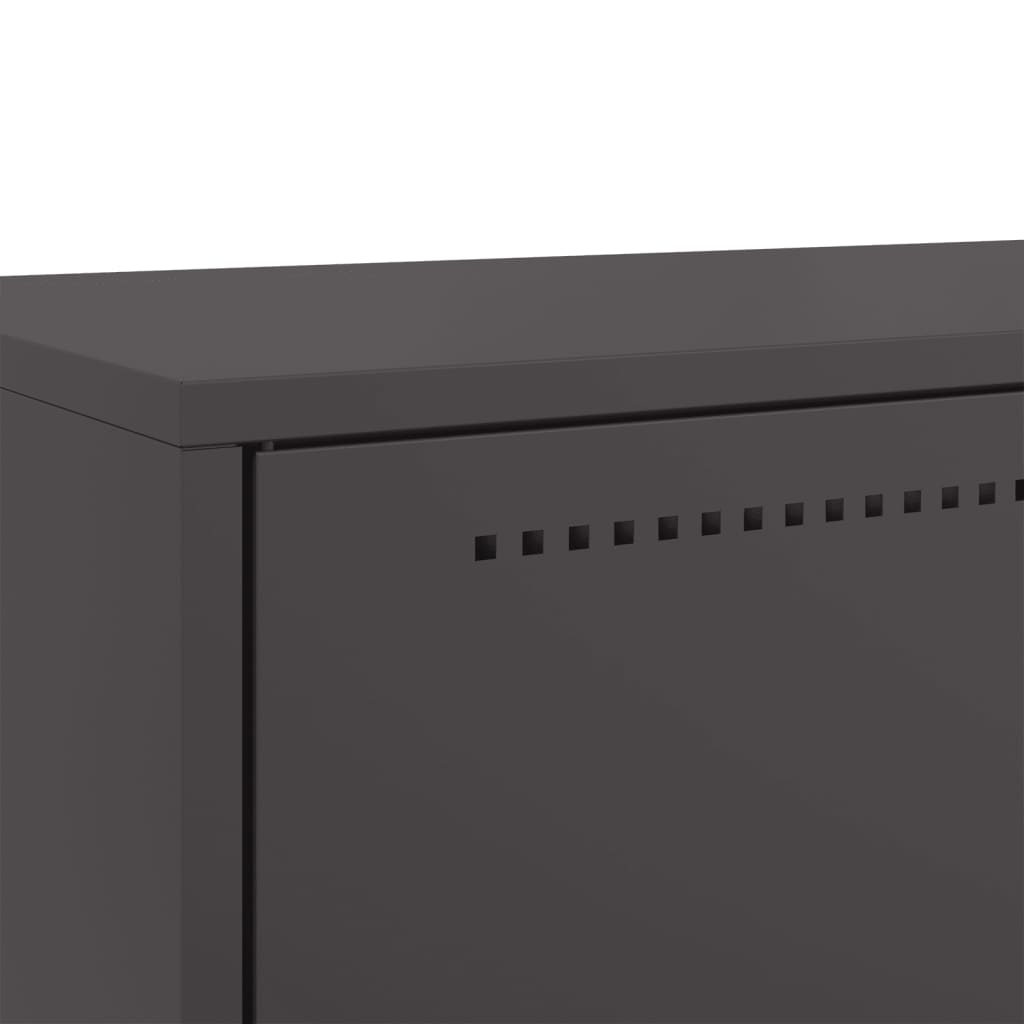 vidaXL Szafka, czarna, 68x39x111,5 cm, stal