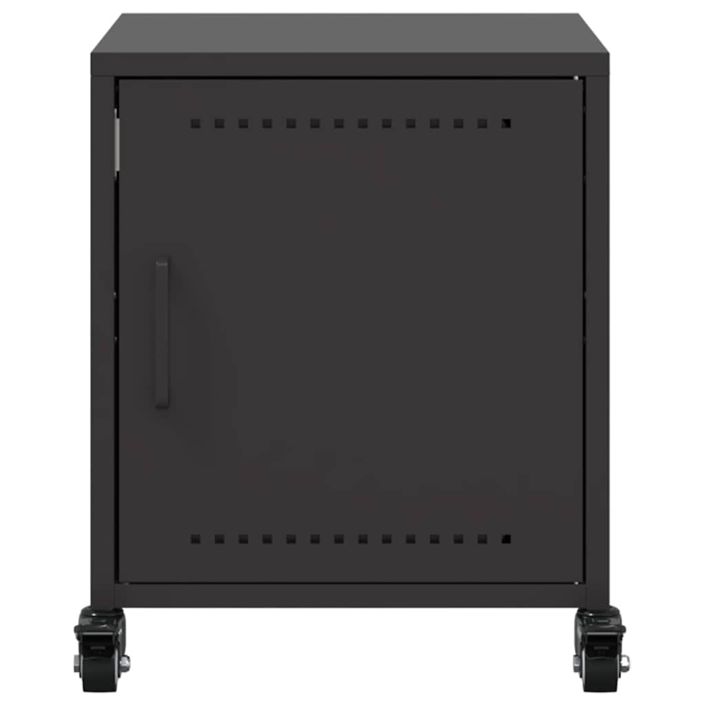vidaXL Szafka nocna, czarna, 36x39x43,5 cm, stal
