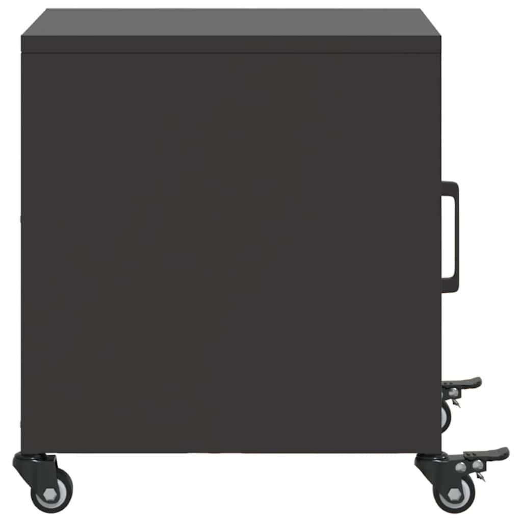 vidaXL Szafka nocna, czarna, 36x39x43,5 cm, stal