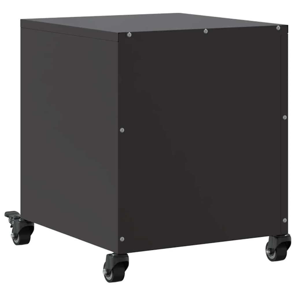 vidaXL Szafka nocna, czarna, 36x39x43,5 cm, stal