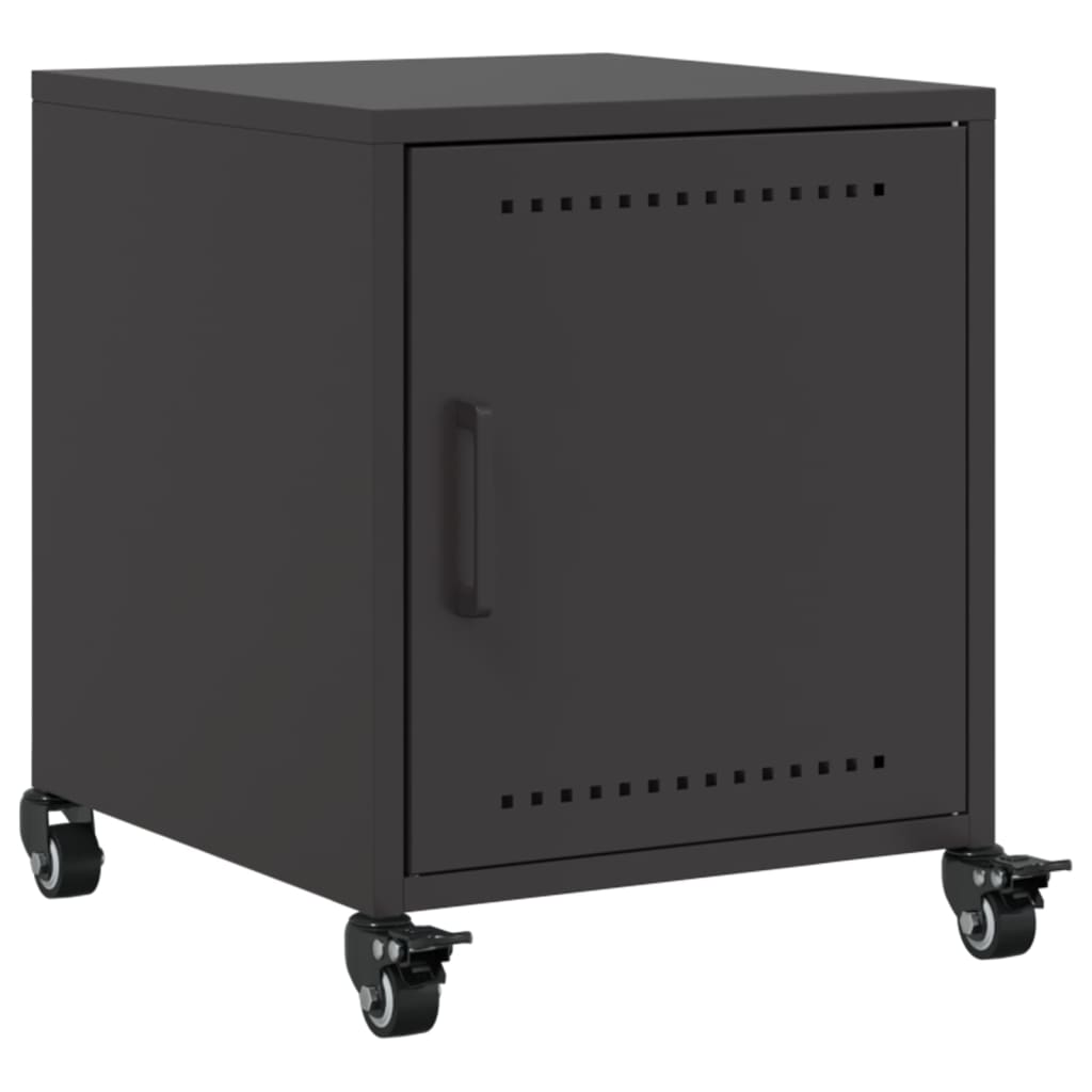 vidaXL Szafki nocne, 2 szt., czarne, 36x39x43,5 cm, stal