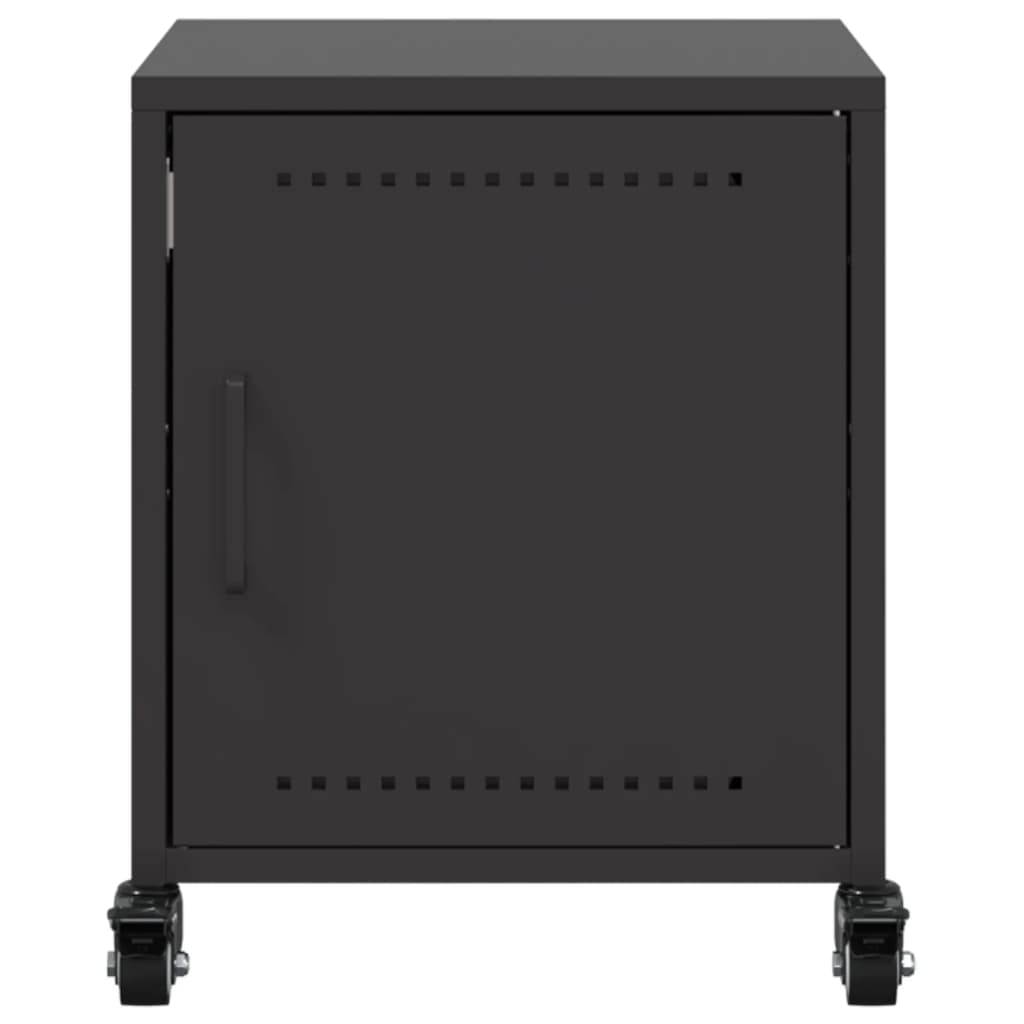 vidaXL Szafki nocne, 2 szt., czarne, 36x39x43,5 cm, stal