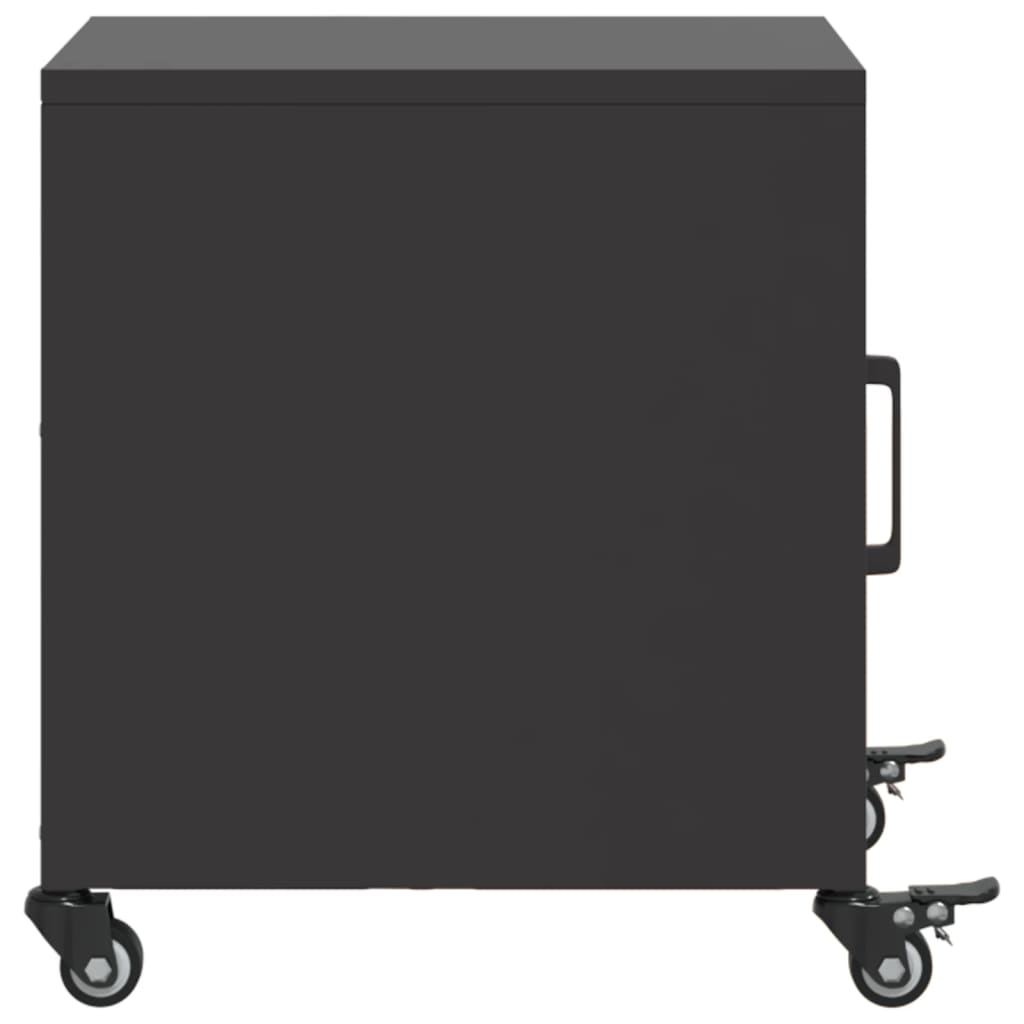 vidaXL Szafki nocne, 2 szt., czarne, 36x39x43,5 cm, stal