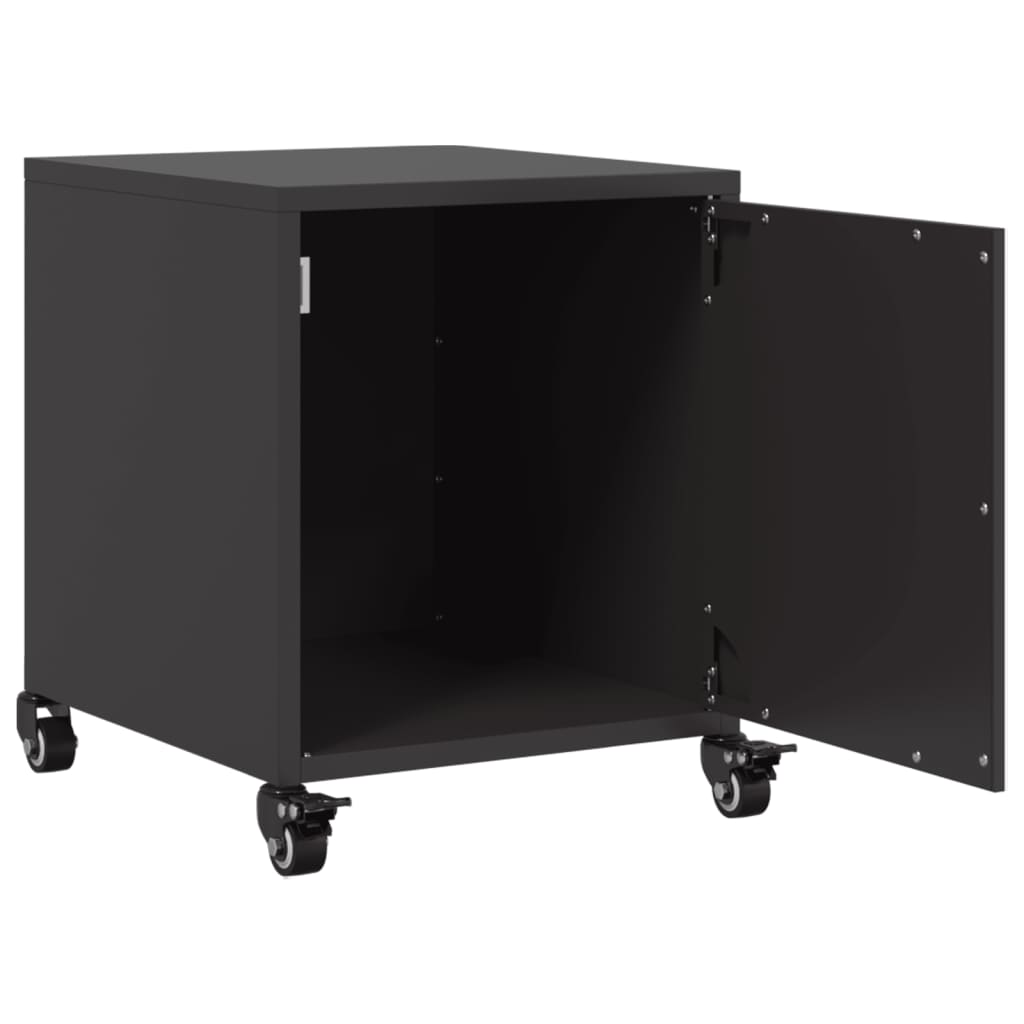 vidaXL Szafki nocne, 2 szt., czarne, 36x39x43,5 cm, stal