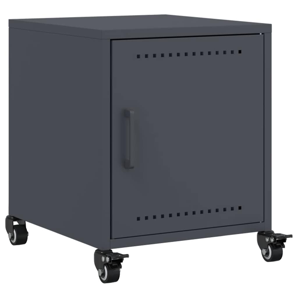 vidaXL Szafka nocna, antracytowa, 36x39x43,5 cm, stal