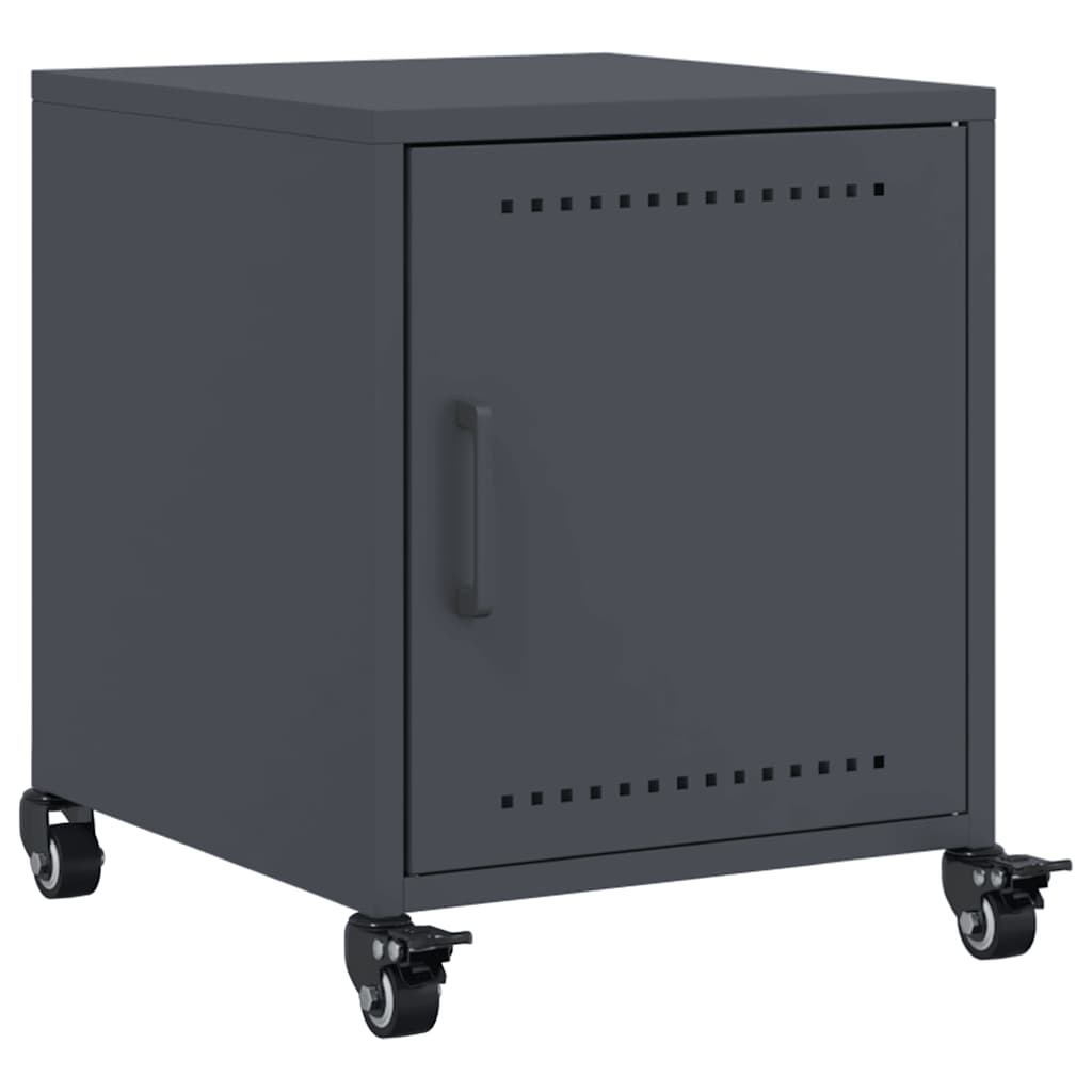 vidaXL Szafki nocne, 2 szt., antracytowe, 36x39x43,5 cm, stal