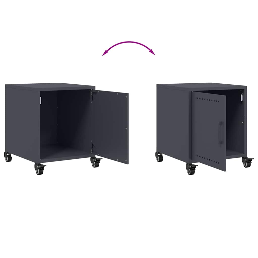 vidaXL Szafki nocne, 2 szt., antracytowe, 36x39x43,5 cm, stal