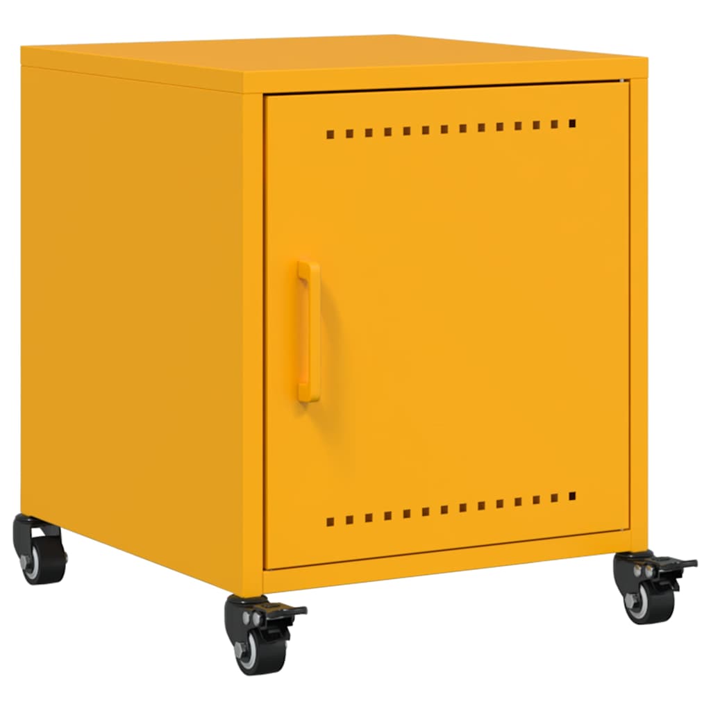 vidaXL Szafki nocne, 2 szt., musztardowe, 36x39x43,5 cm, stal