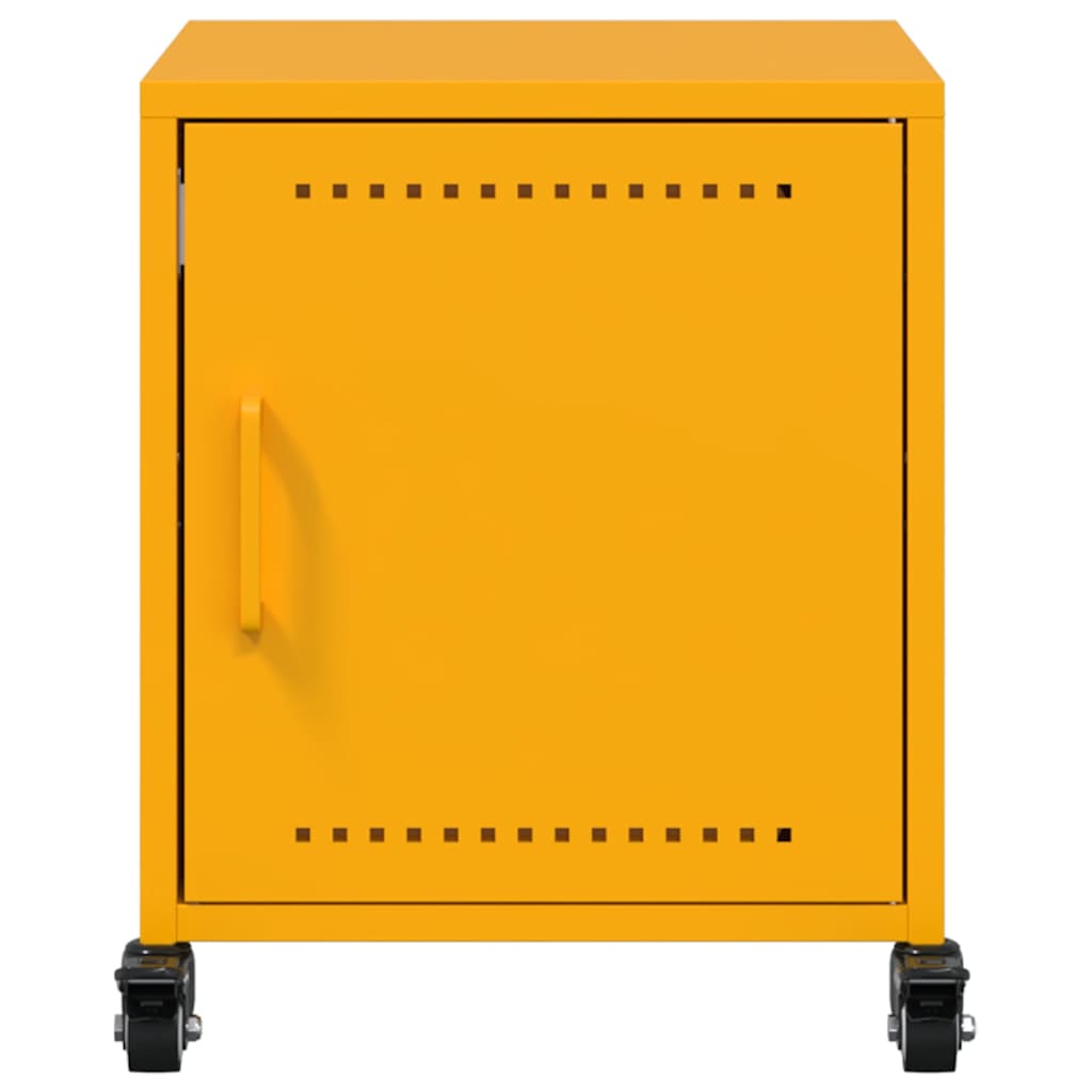 vidaXL Szafki nocne, 2 szt., musztardowe, 36x39x43,5 cm, stal