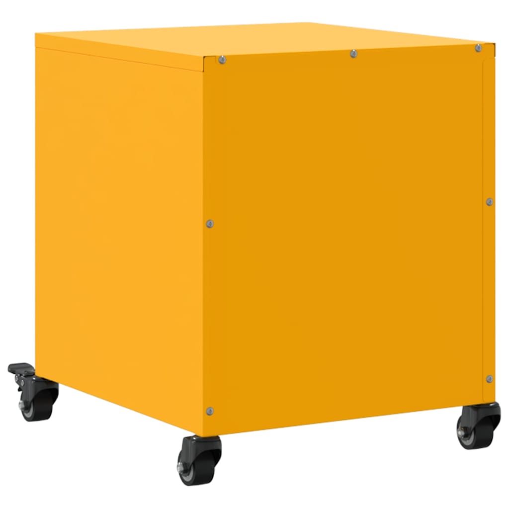 vidaXL Szafki nocne, 2 szt., musztardowe, 36x39x43,5 cm, stal