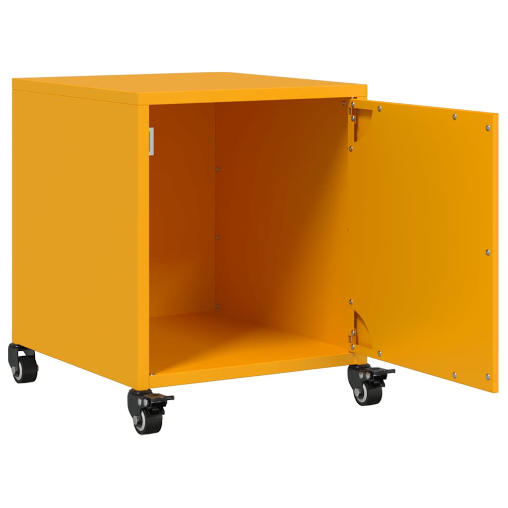 vidaXL Szafki nocne, 2 szt., musztardowe, 36x39x43,5 cm, stal
