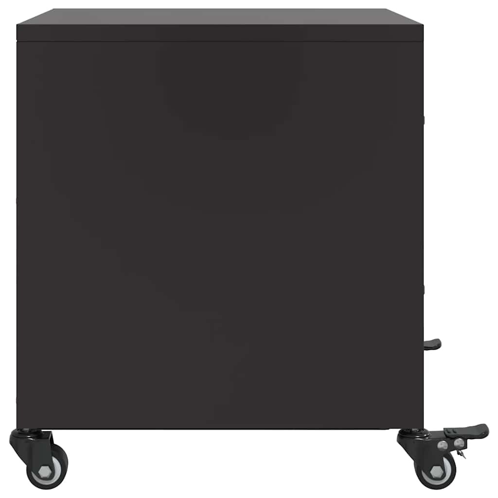 vidaXL Szafka nocna, czarna, 36x39x43,5 cm, stal