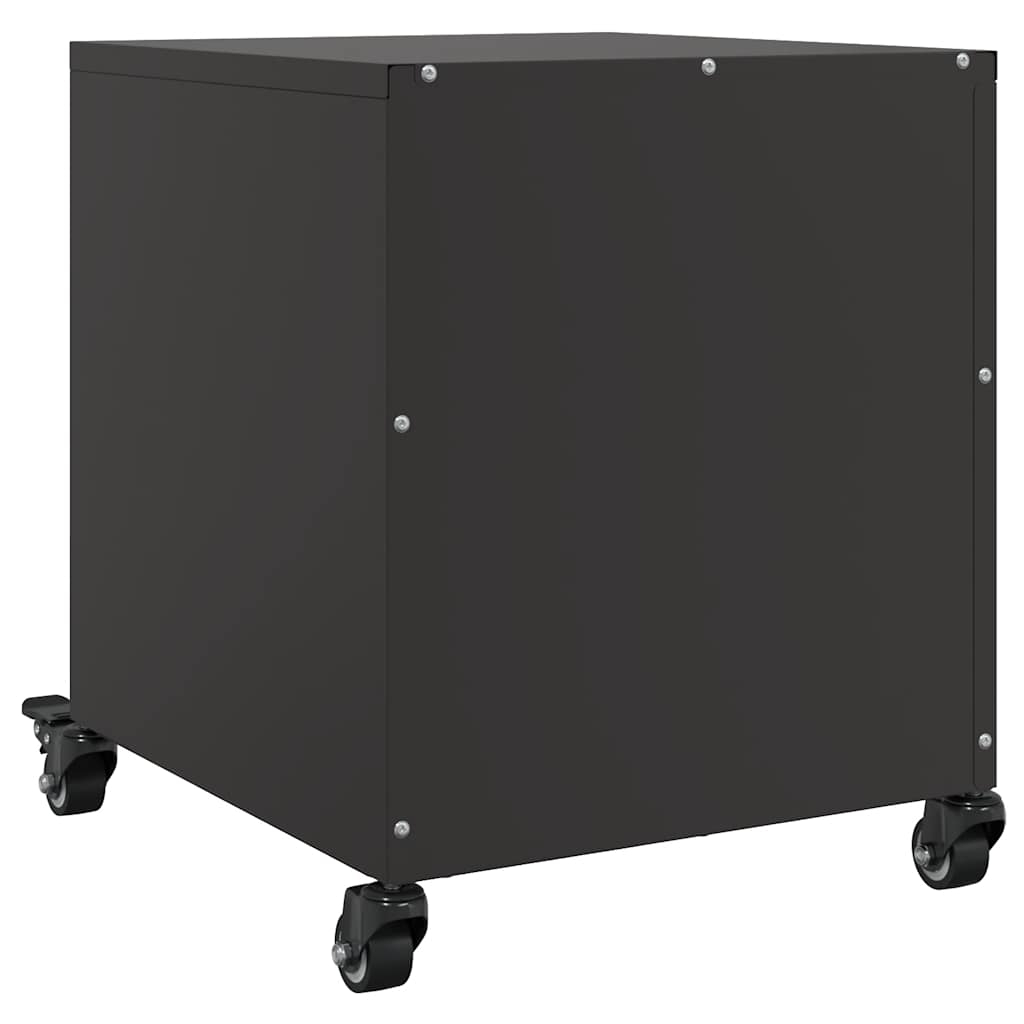 vidaXL Szafka nocna, czarna, 36x39x43,5 cm, stal