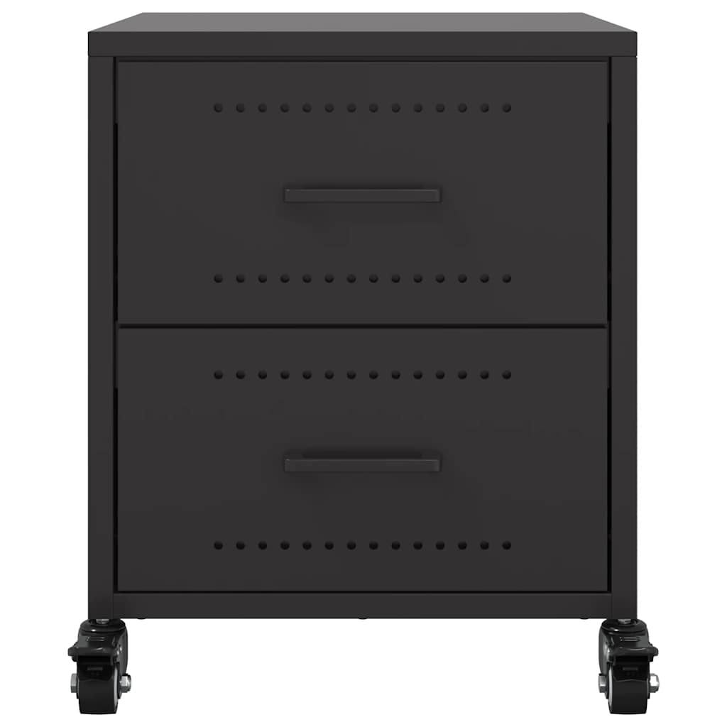 vidaXL Szafki nocne, 2 szt., czarne, 36x39x43,5 cm, stal