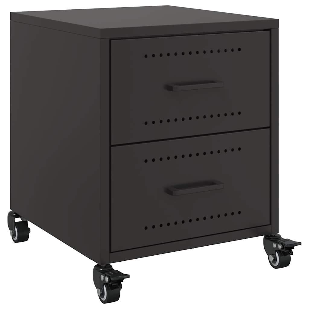 vidaXL Szafki nocne, 2 szt., czarne, 36x39x43,5 cm, stal