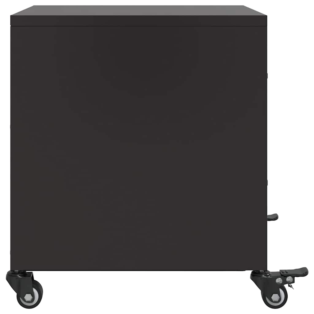 vidaXL Szafki nocne, 2 szt., czarne, 36x39x43,5 cm, stal