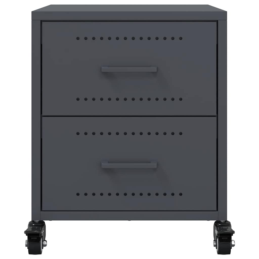 vidaXL Szafka nocna, antracytowa, 36x39x43,5 cm, stal