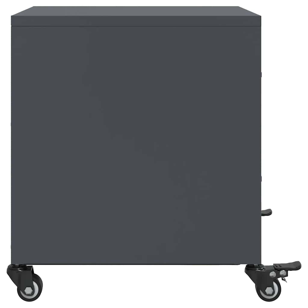 vidaXL Szafka nocna, antracytowa, 36x39x43,5 cm, stal