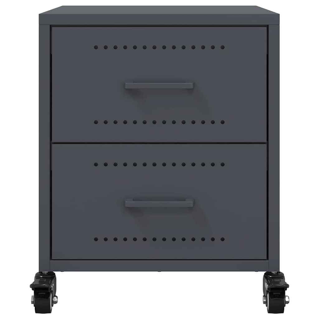 vidaXL Szafki nocne, 2 szt., antracytowe, 36x39x43,5 cm, stal