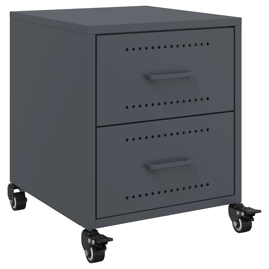 vidaXL Szafki nocne, 2 szt., antracytowe, 36x39x43,5 cm, stal