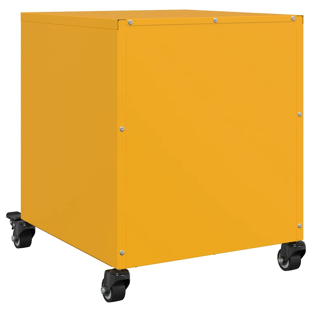 vidaXL Szafki nocne, 2 szt., musztardowe, 36x39x43,5 cm, stal