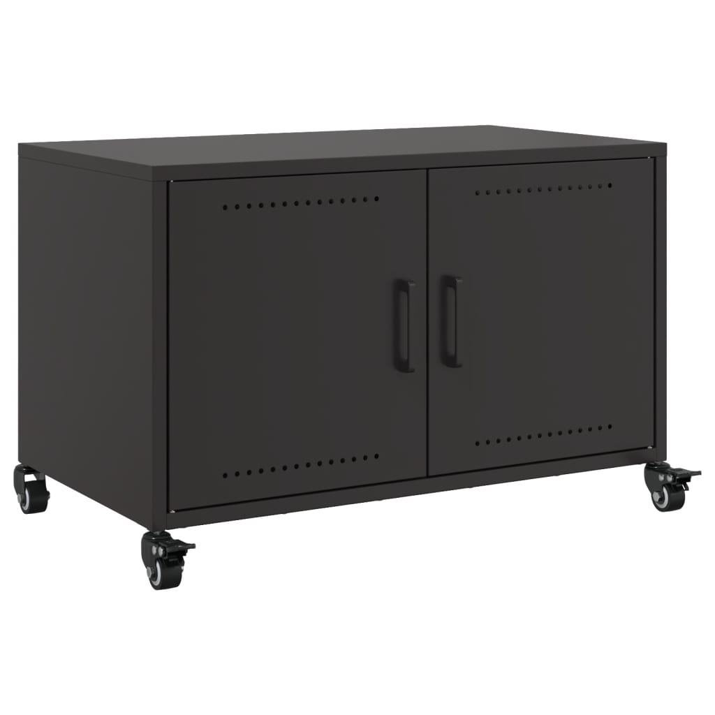 vidaXL Szafka RTV, czarna, 68x39x43,5 cm, stal