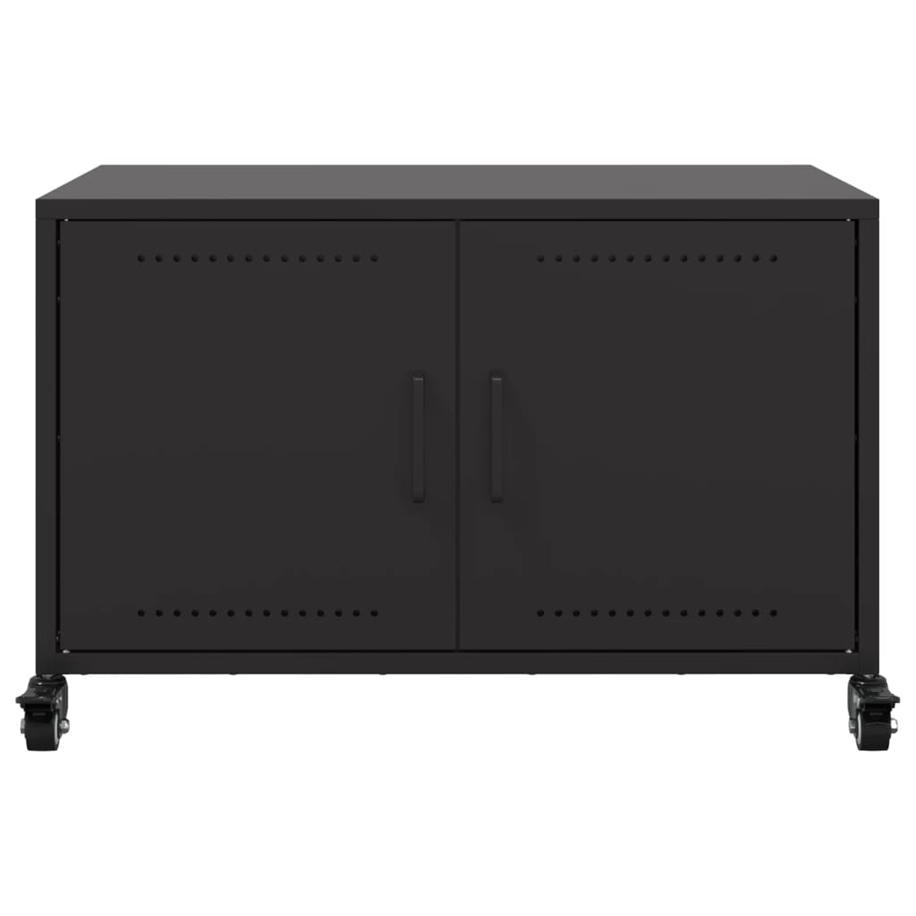 vidaXL Szafka RTV, czarna, 68x39x43,5 cm, stal