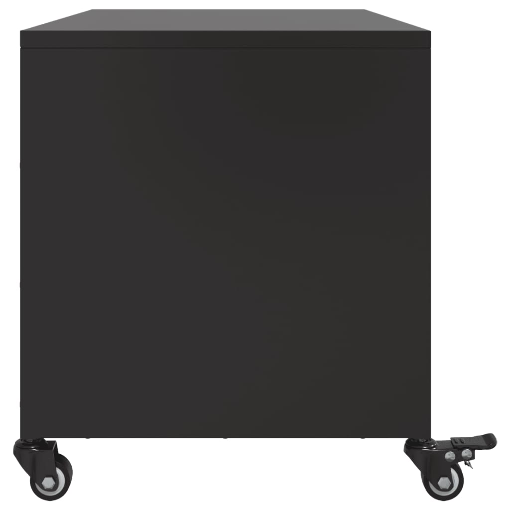 vidaXL Szafka RTV, czarna, 68x39x43,5 cm, stal