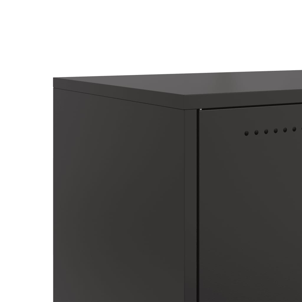 vidaXL Szafka RTV, czarna, 68x39x43,5 cm, stal