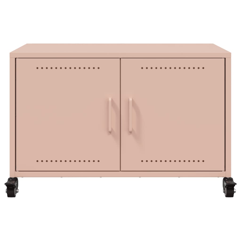 vidaXL Szafka RTV, różowa, 68x39x43,5 cm, stal