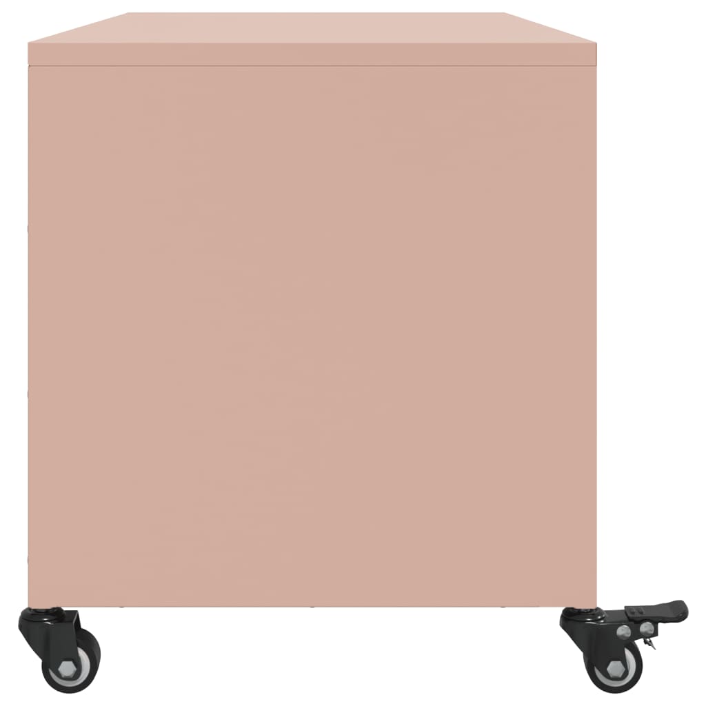 vidaXL Szafka RTV, różowa, 68x39x43,5 cm, stal