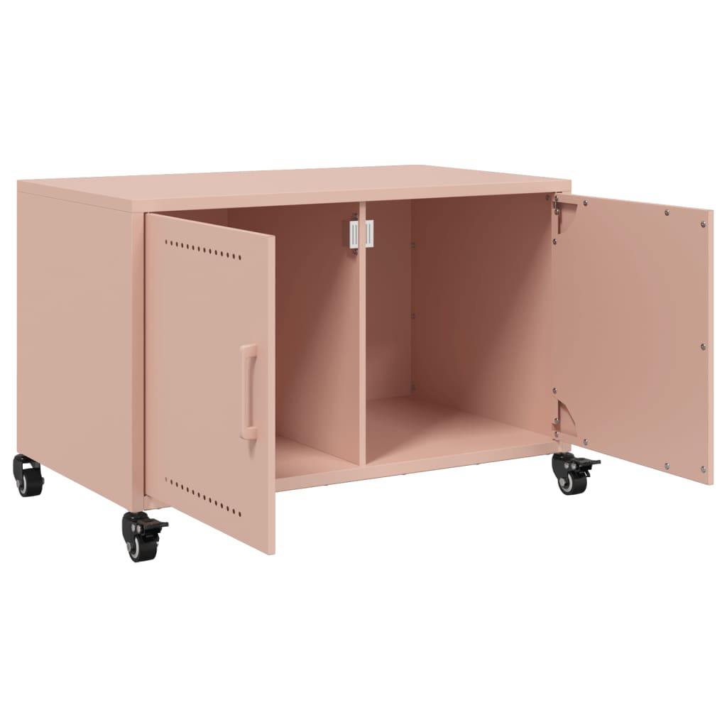 vidaXL Szafka RTV, różowa, 68x39x43,5 cm, stal