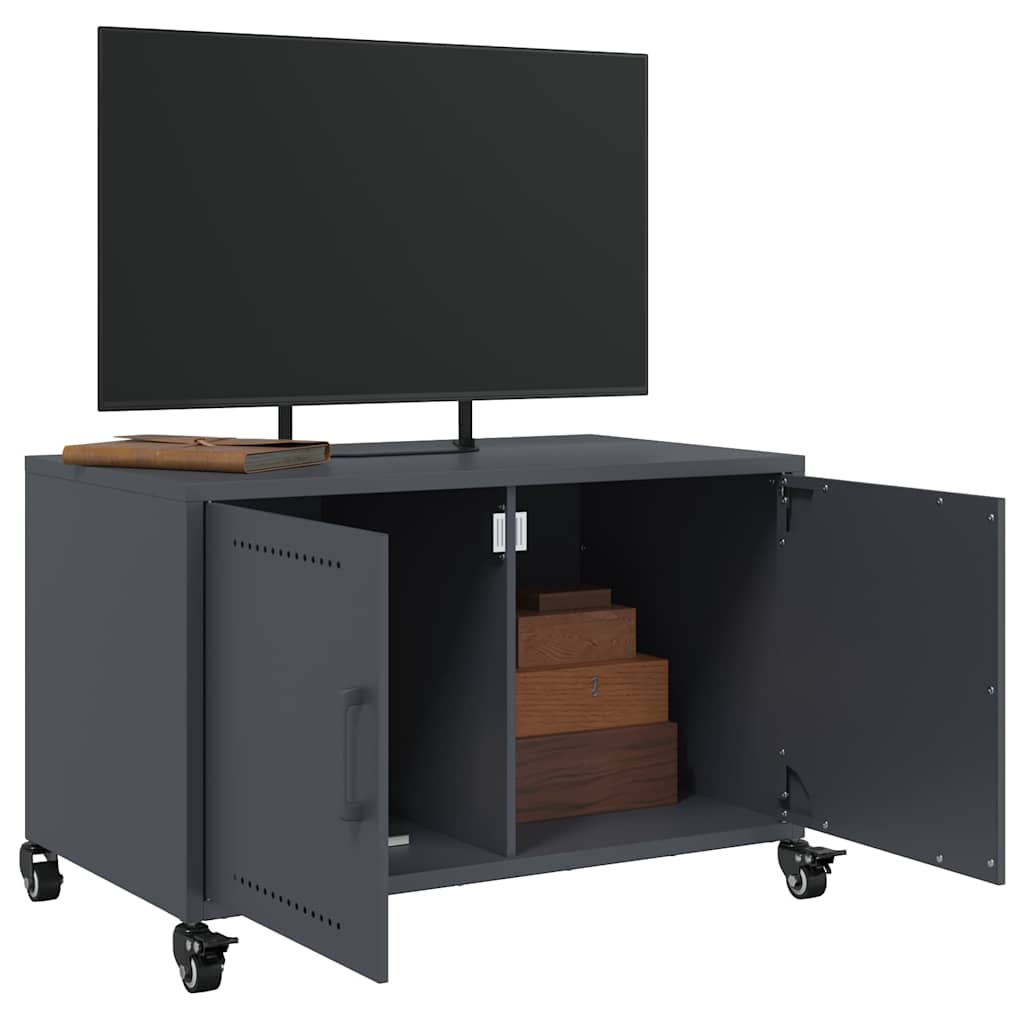 vidaXL Szafka RTV, antracytowa, 68x39x43,5 cm, stal