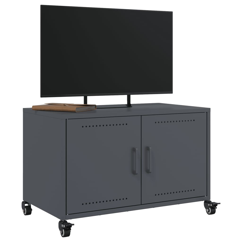 vidaXL Szafka RTV, antracytowa, 68x39x43,5 cm, stal