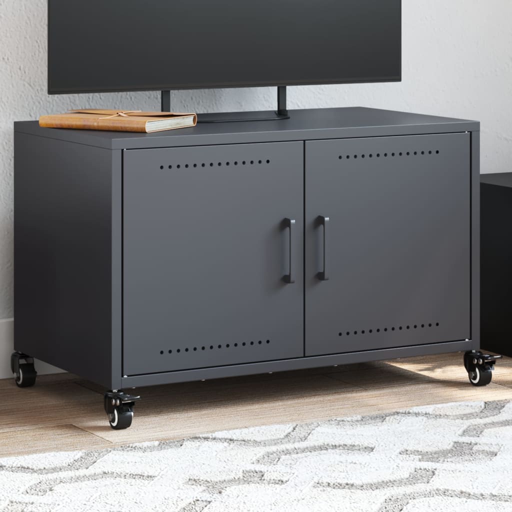 vidaXL Szafka RTV, antracytowa, 68x39x43,5 cm, stal