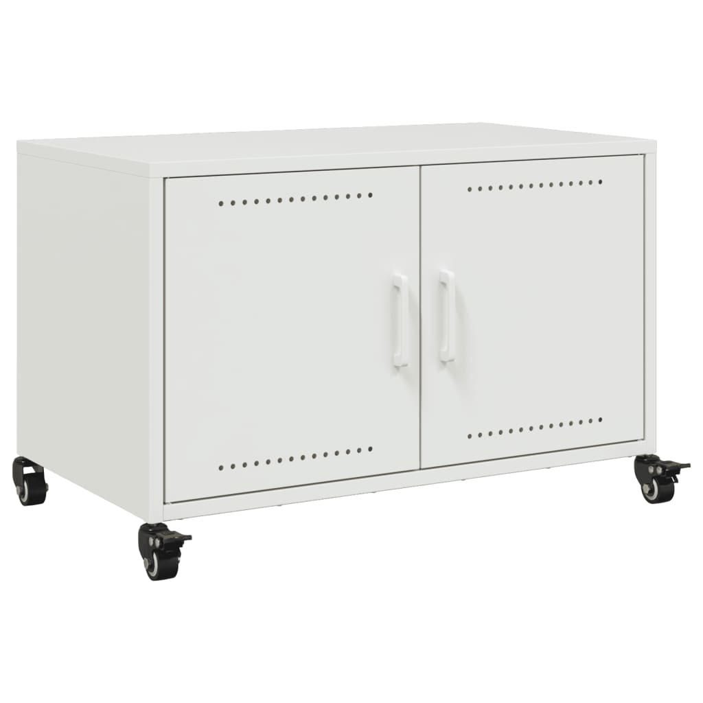 vidaXL Szafka RTV, biała, 68x39x43,5 cm, stal