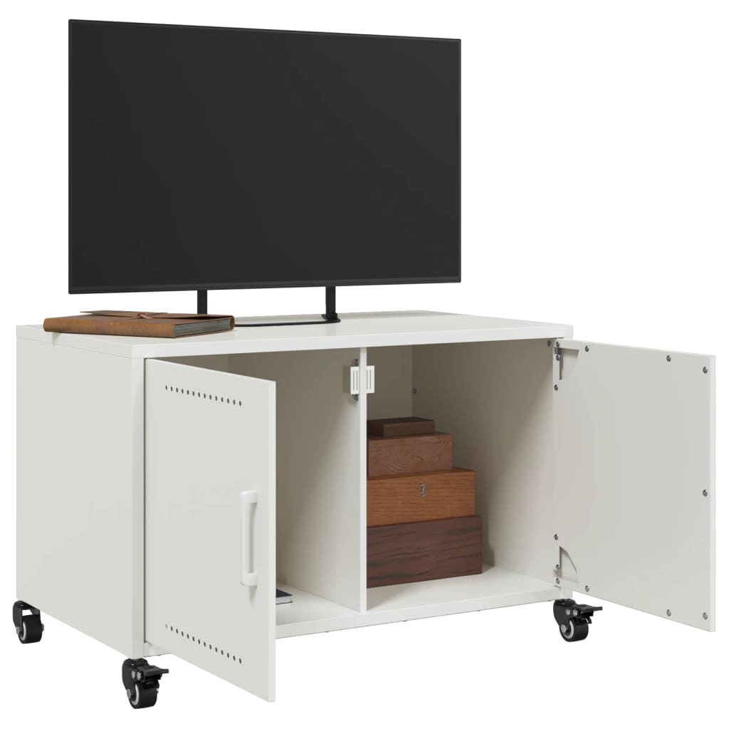 vidaXL Szafka RTV, biała, 68x39x43,5 cm, stal