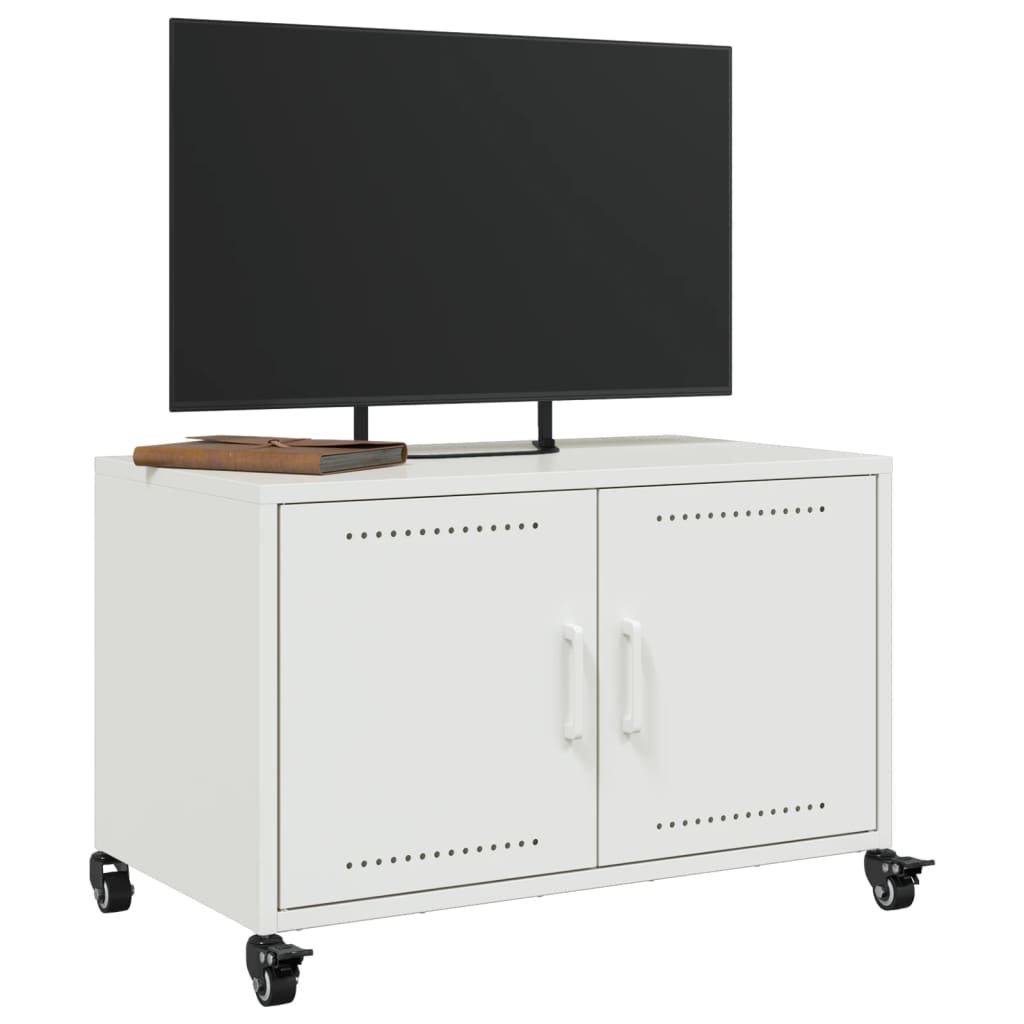 vidaXL Szafka RTV, biała, 68x39x43,5 cm, stal