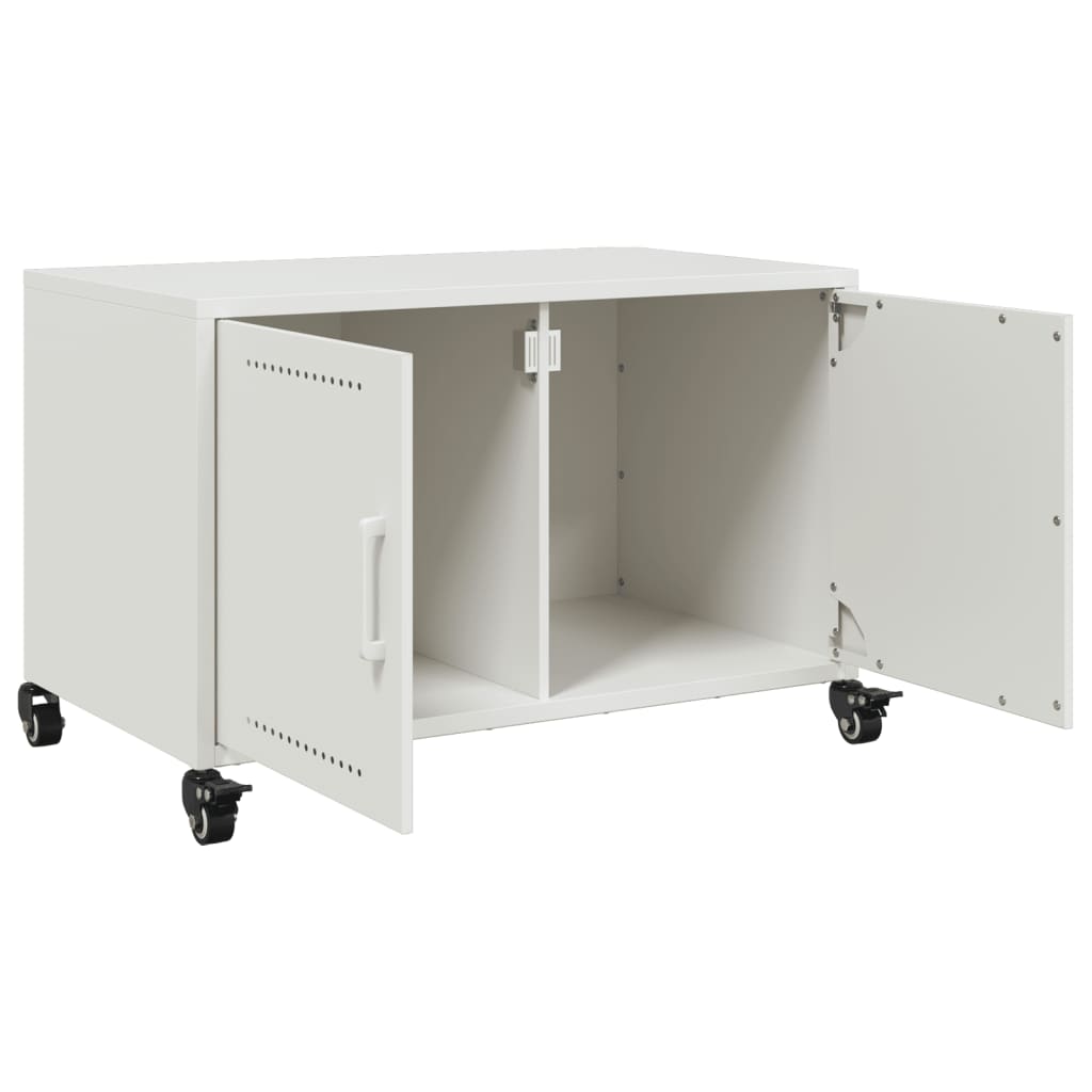 vidaXL Szafka RTV, biała, 68x39x43,5 cm, stal