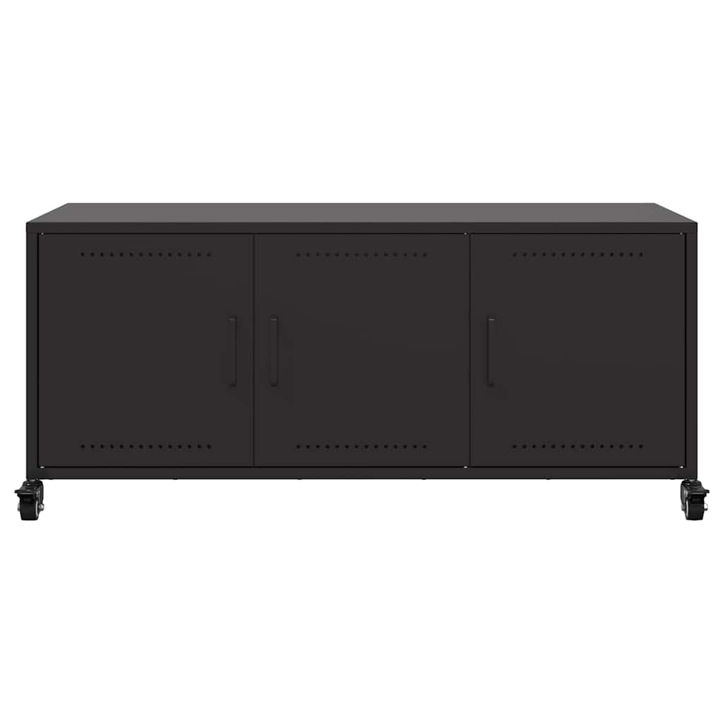 vidaXL Szafka RTV, czarna, 100,5x39x43,5 cm, stal