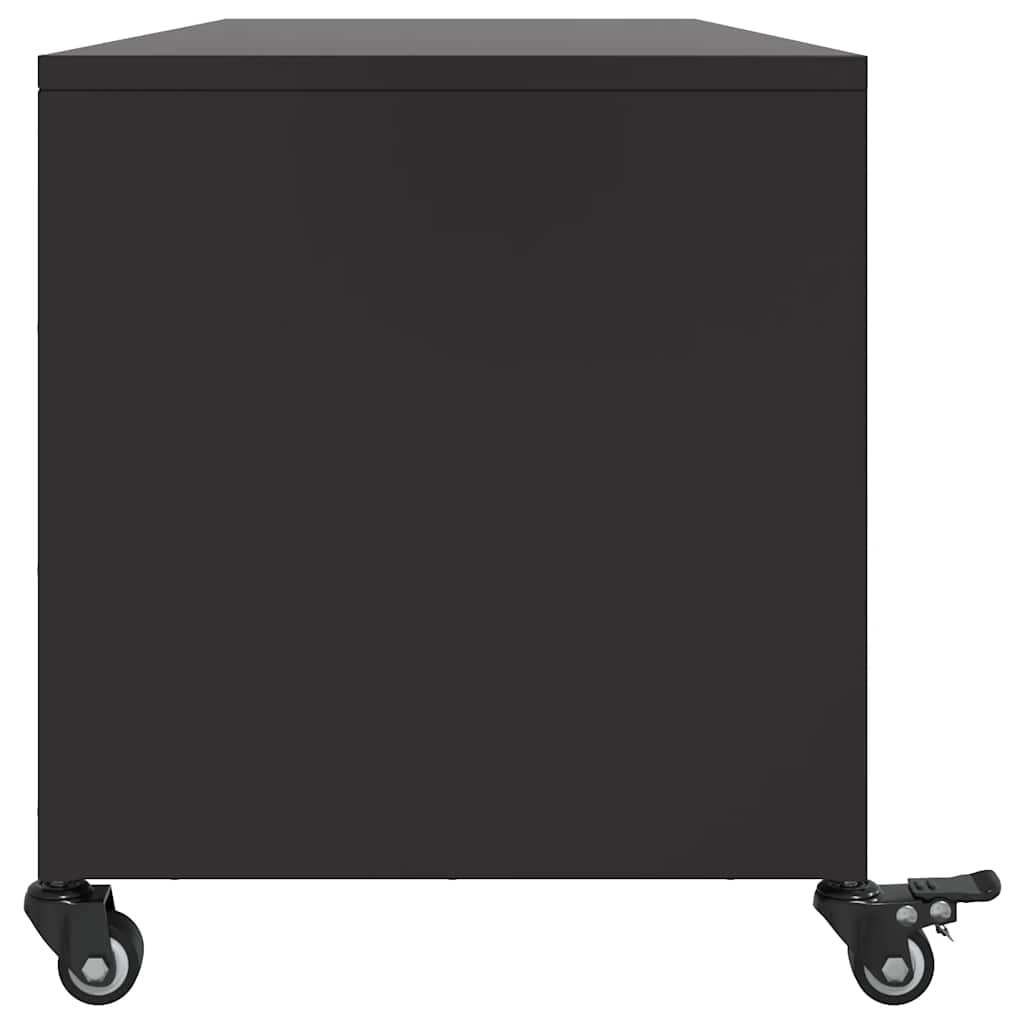 vidaXL Szafka RTV, czarna, 100,5x39x43,5 cm, stal