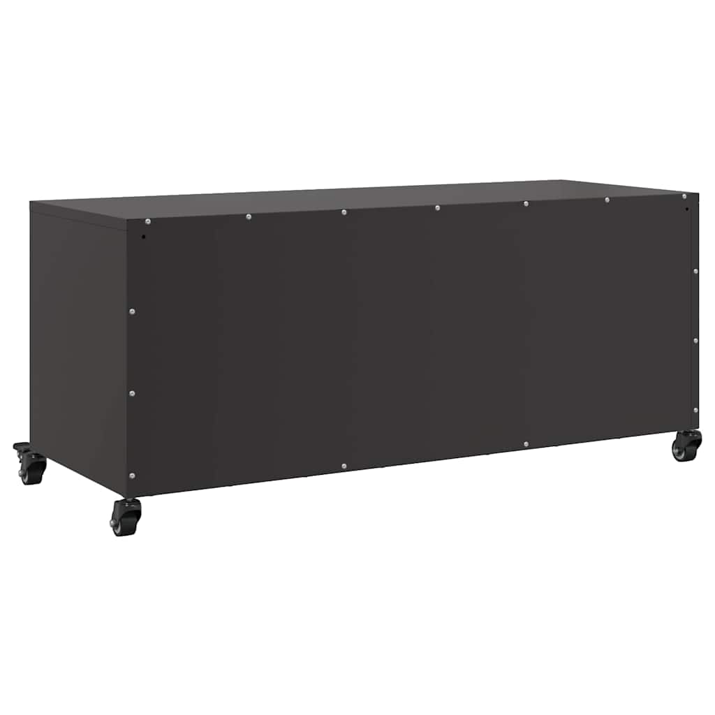 vidaXL Szafka RTV, czarna, 100,5x39x43,5 cm, stal