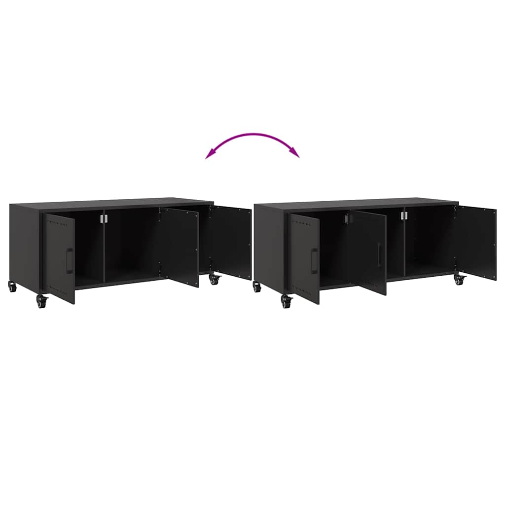 vidaXL Szafka RTV, czarna, 100,5x39x43,5 cm, stal