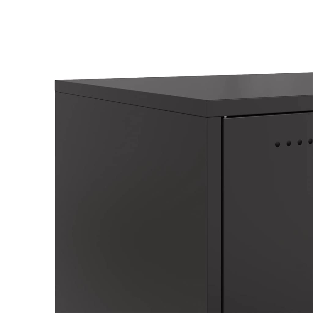 vidaXL Szafka RTV, czarna, 100,5x39x43,5 cm, stal