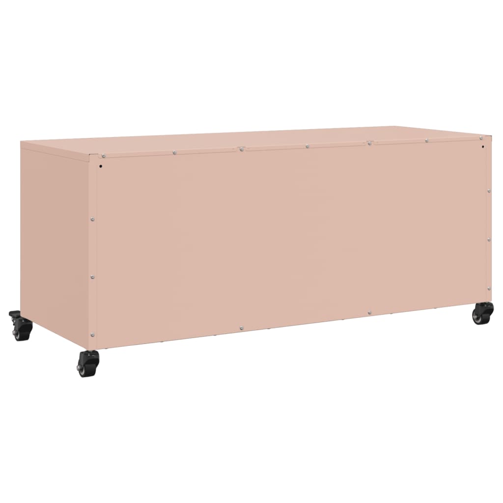 vidaXL Szafka RTV, różowa, 100,5x39x43,5 cm, stal
